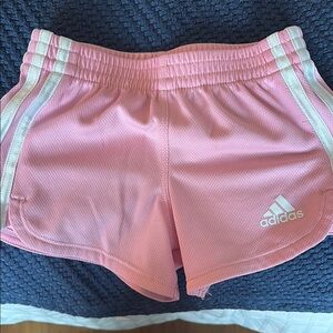 Adidas Pink and White Athletic Shorts with Elastic Waistband size 3T